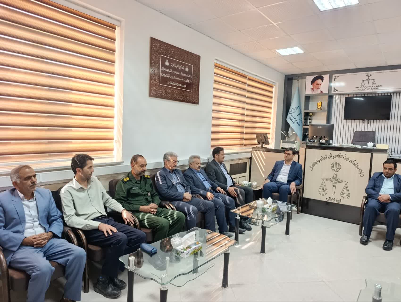 مسئولان شهر اسلامیه در دیدار با رئیس جدید دادگستری فردوس
