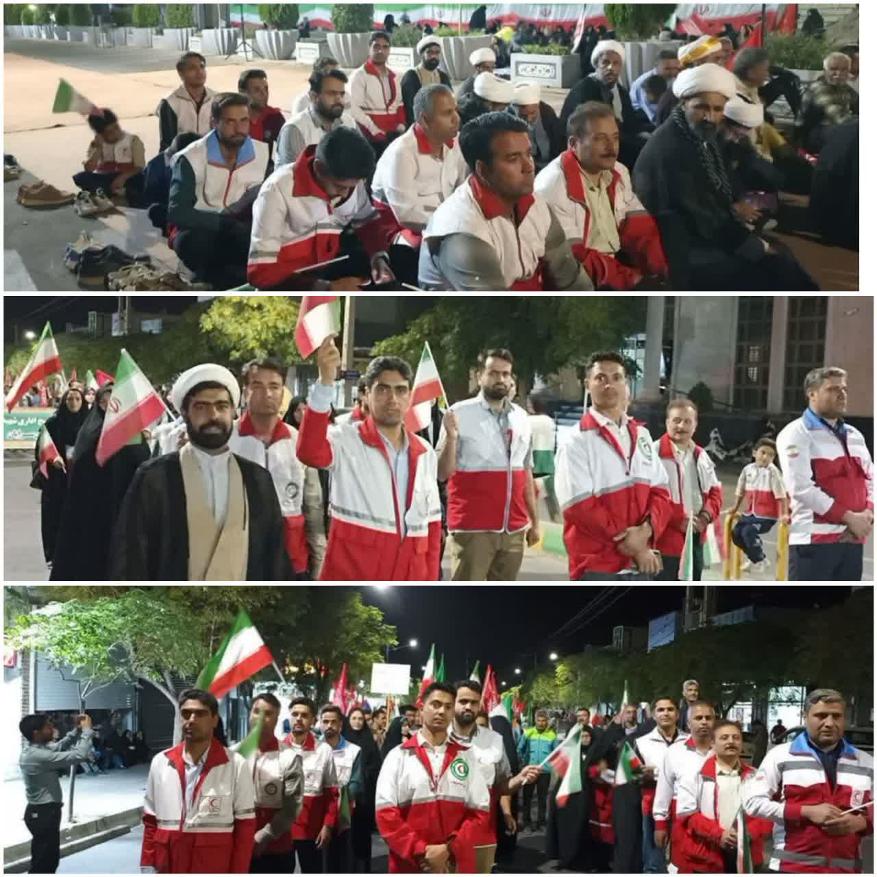حضور اعضای جمعیت هلال احمر سرایان در رزمایش جان‌فدایان